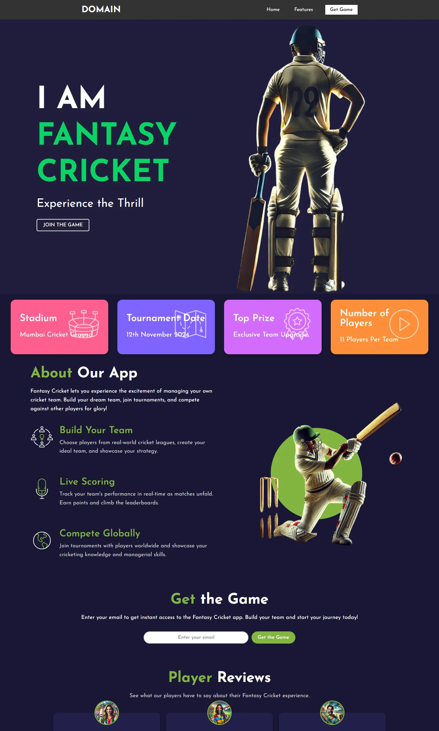 Fantasy Cricket Tournament · EN — Fantasy cricket screenshot