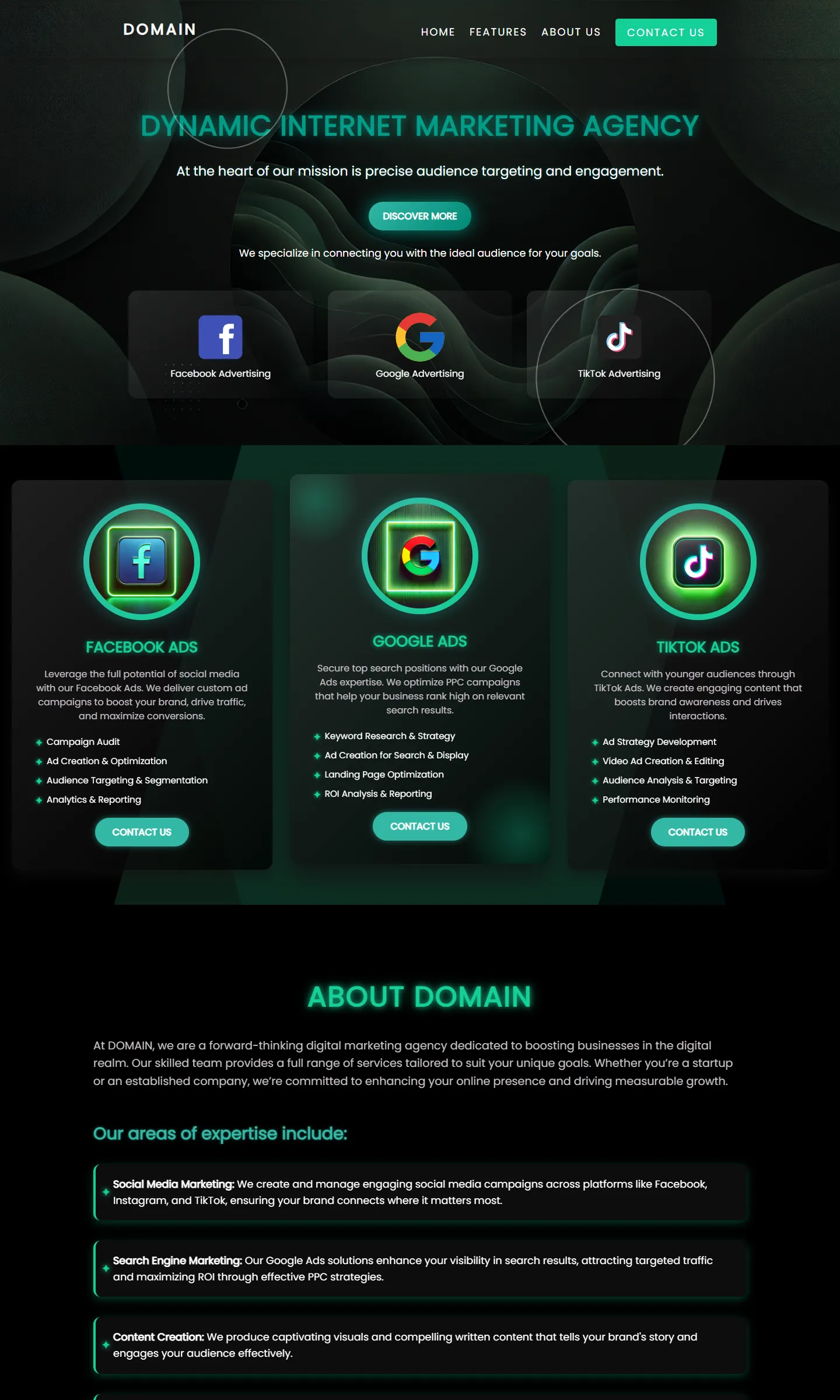 Internet Marketing Agency · EN — Performance marketing agency screenshot